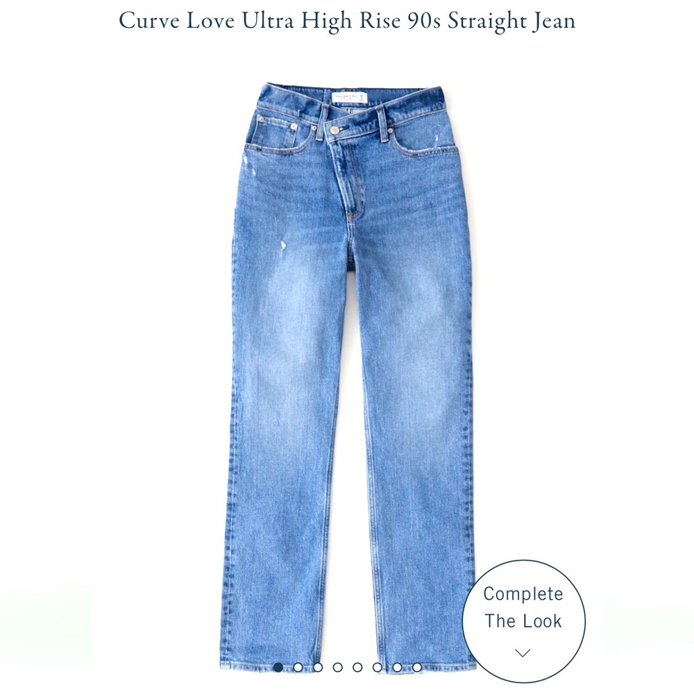 Abercrombie & Fitch Curve Love Ultra High Rise 90s Straight Jeans